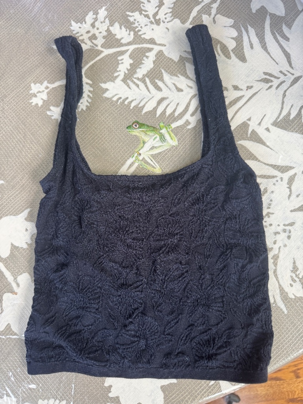 Anthropologie Black Floral Camisole Pre-Owned Size XXS/XS